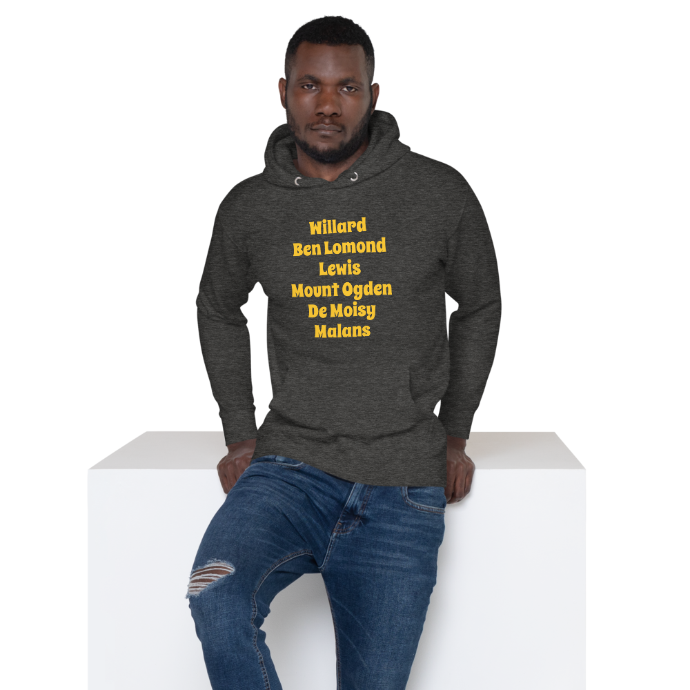 Mountain Peaks | Unisex Hoodie | Willard, Ben Lomond, Lewis, Mount Ogden, De Moisy, Malans